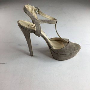 ISLO Womens Tan Strappy Sandals Cone Heel Size US 8